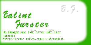 balint furster business card